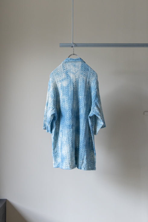 【LQUARTET】"Raschel Lace 40s Collar Shirt"(Aizome)
