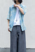 【LQUARTET】"Raschel Lace 40s Collar Shirt"(Aizome)