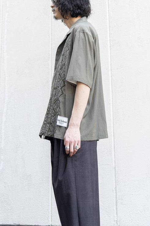【SHEIK YERBOUTI】"Embroidered Open-Collar Shirt"