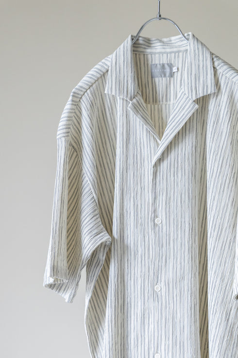【CURLY&Co.】"STRIPE CRAPE SHIRT"