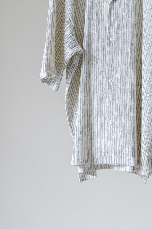 【CURLY&Co.】"STRIPE CRAPE SHIRT"