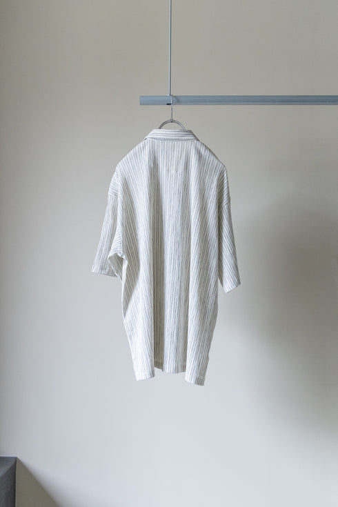 【CURLY&Co.】"STRIPE CRAPE SHIRT"