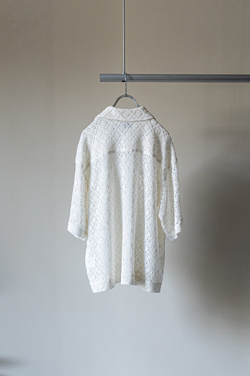 【TAUPE】"カラミレースオープンカラーシャツ"