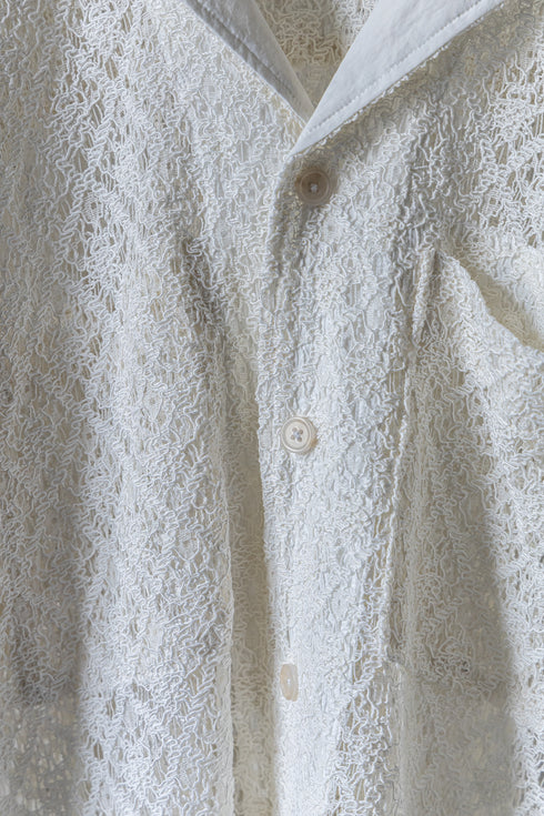 【TAUPE】"カラミレースオープンカラーシャツ"