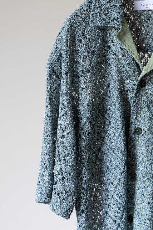 【TAUPE】"カラミレースオープンカラーシャツ"