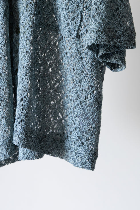 【TAUPE】"カラミレースオープンカラーシャツ"