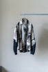 【Licht Bestreben】"Gradient Flower Bleached Denim Twist Sleeve Shirt"