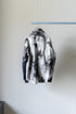 【Licht Bestreben】"Gradient Flower Bleached Denim Twist Sleeve Shirt"