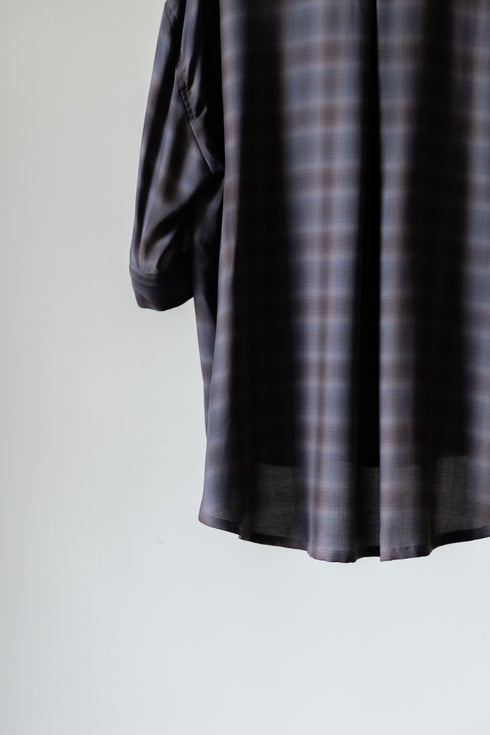 【Licht Bestreben】"Detachable Sleeve Hook-Cuff Check Shirt"