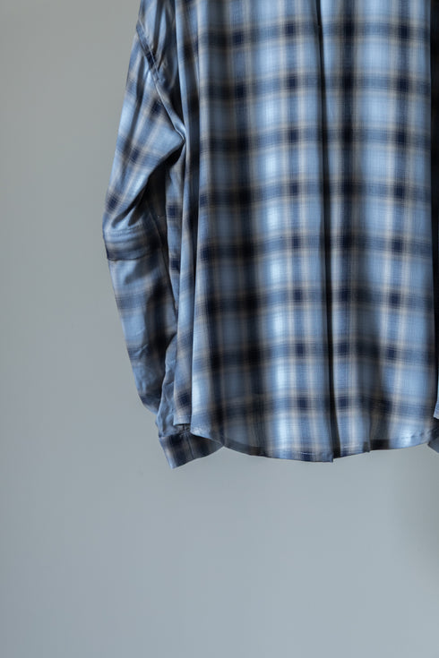 【Licht Bestreben】"Detachable Sleeve Hook-Cuff Check Shirt"