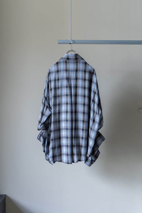 【Licht Bestreben】"Detachable Sleeve Hook-Cuff Check Shirt"