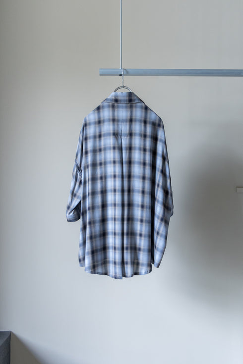 【Licht Bestreben】"Detachable Sleeve Hook-Cuff Check Shirt"