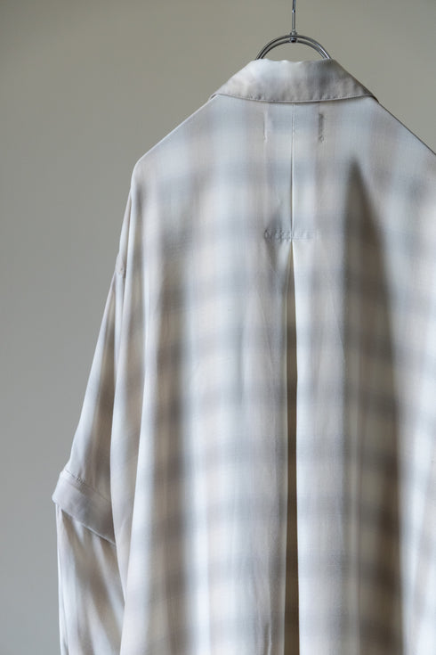 【Licht Bestreben】"Detachable Sleeve Hook-Cuff Check Shirt"
