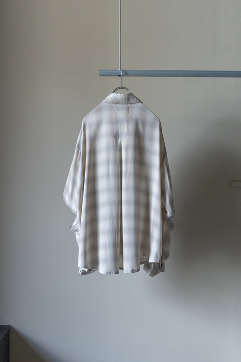 【Licht Bestreben】"Detachable Sleeve Hook-Cuff Check Shirt"