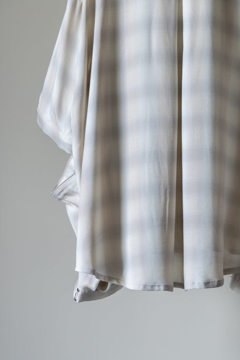 【Licht Bestreben】"Detachable Sleeve Hook-Cuff Check Shirt"