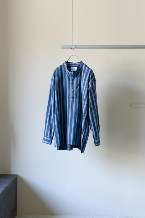 【nuterm】"バンドカラープルオーバーシャツ"