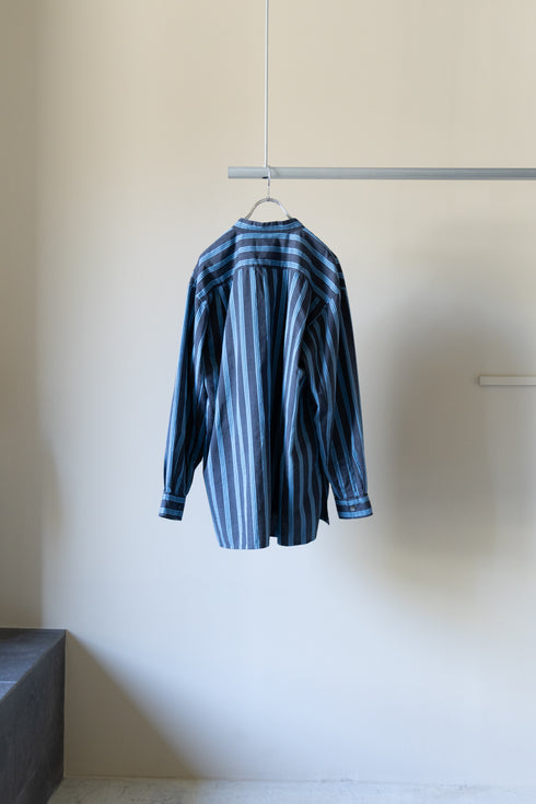 【nuterm】"バンドカラープルオーバーシャツ"