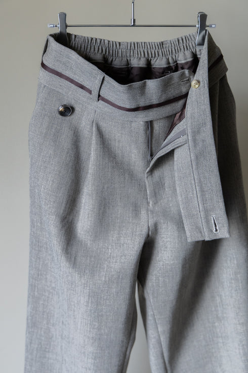 【Licht Bestreben】"Twisted Waist Double Cloth Tweed Trousers"