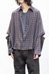 【Licht Bestreben】"Detachable Sleeve Hook-Cuff Check Shirt"