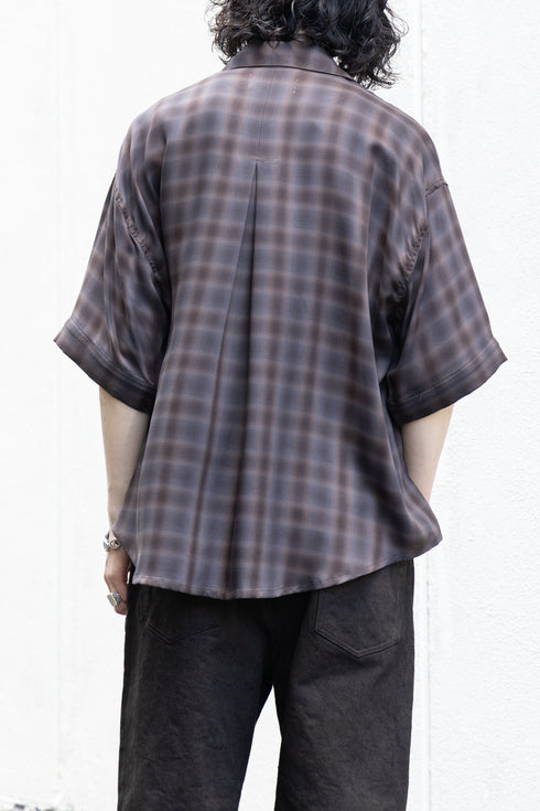 【Licht Bestreben】"Detachable Sleeve Hook-Cuff Check Shirt"