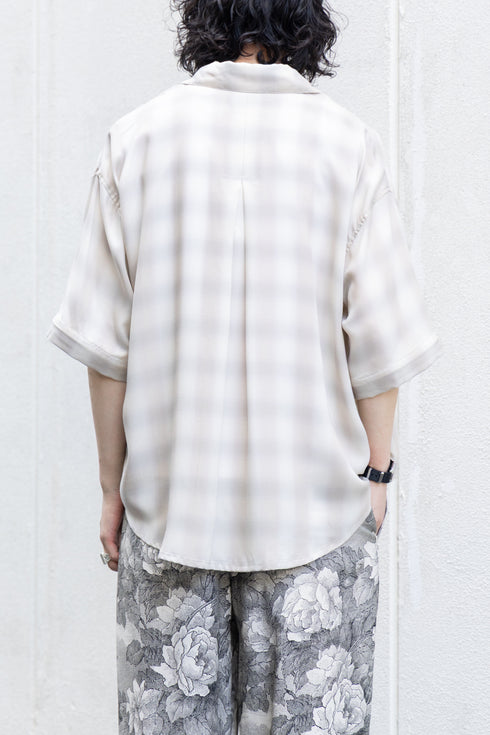 【Licht Bestreben】"Detachable Sleeve Hook-Cuff Check Shirt"