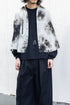 【Licht Bestreben】"Gradient Flower Bleached Denim Twist Sleeve Shirt"