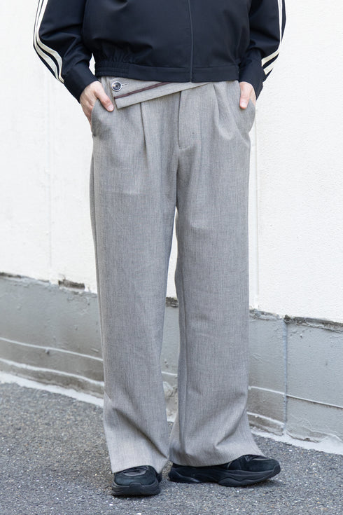 【Licht Bestreben】"Twisted Waist Double Cloth Tweed Trousers"