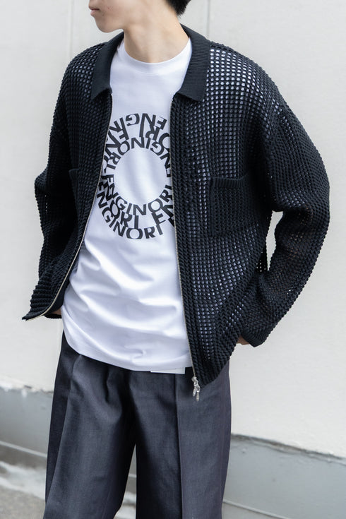 【THE JEAN PIERRE】"ジップメッシュニットシャツ"