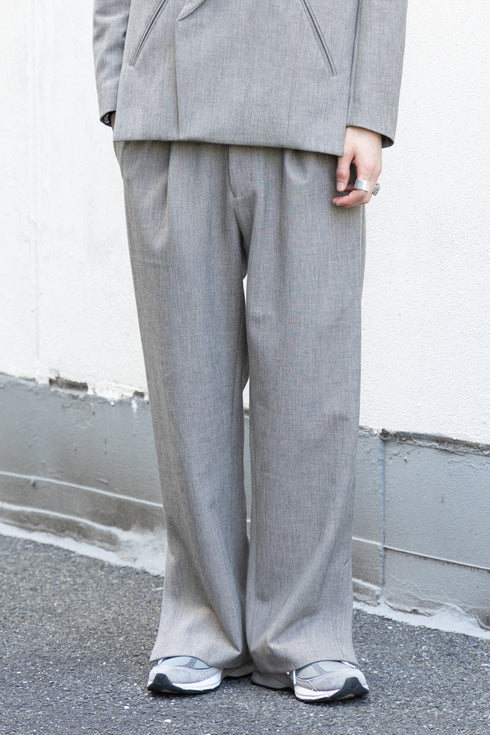 【Licht Bestreben】"Twisted Waist Double Cloth Tweed Trousers"