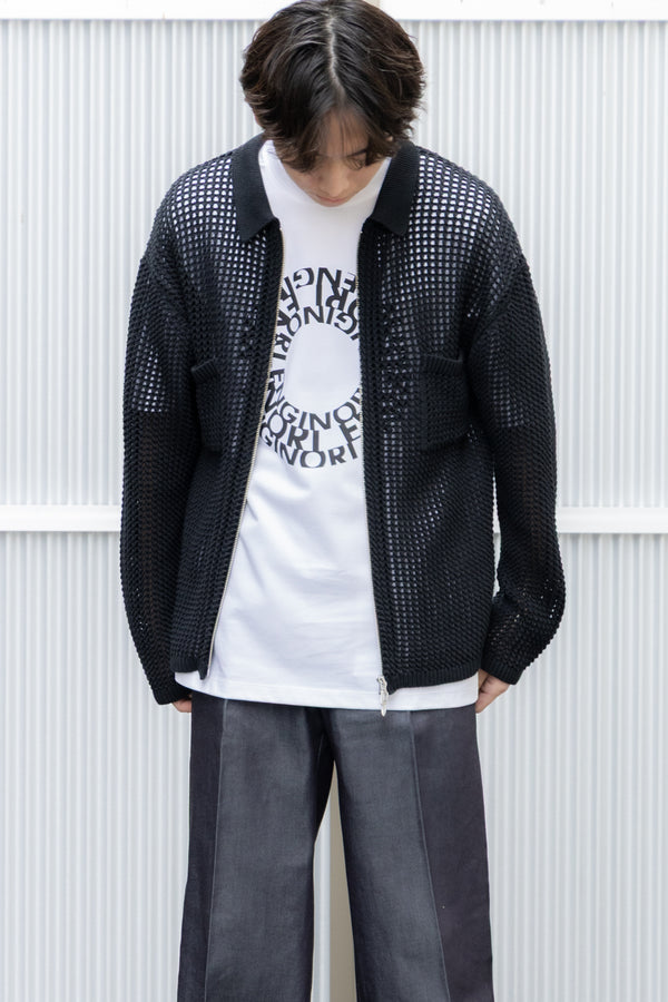 【THE JEAN PIERRE】"ジップメッシュニットシャツ"
