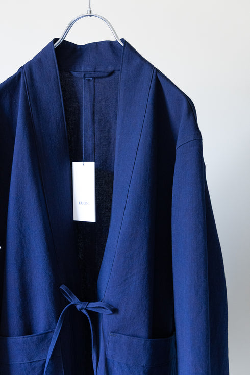 【KUON】"藍染コットンポプリン野良着"