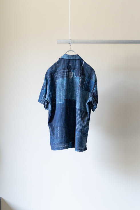 【KUON】"襤褸プリントハワイアンシャツ"