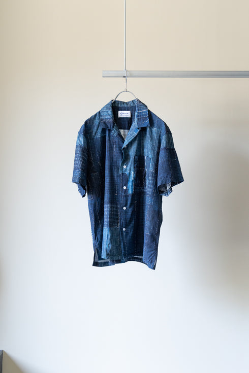 【KUON】"襤褸プリントハワイアンシャツ"