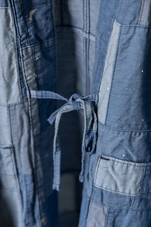 【KUON】"Paint-Splattered Denim Patchwork Noragi"