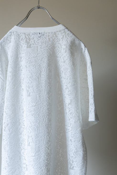 【TAUPE】"エスニックレースショートスリーブルーズティー"