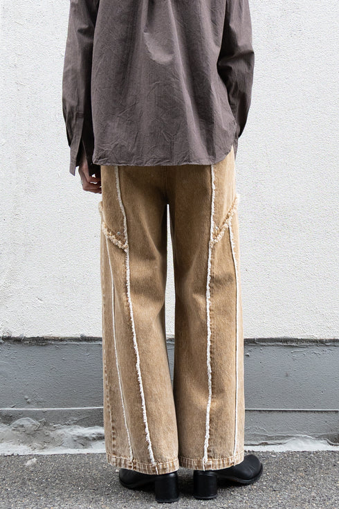 【TAUPE】"カットオフジップデニムパンツ"