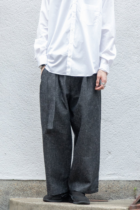 【Blanc YM】"Silk Denim Wide Pants"