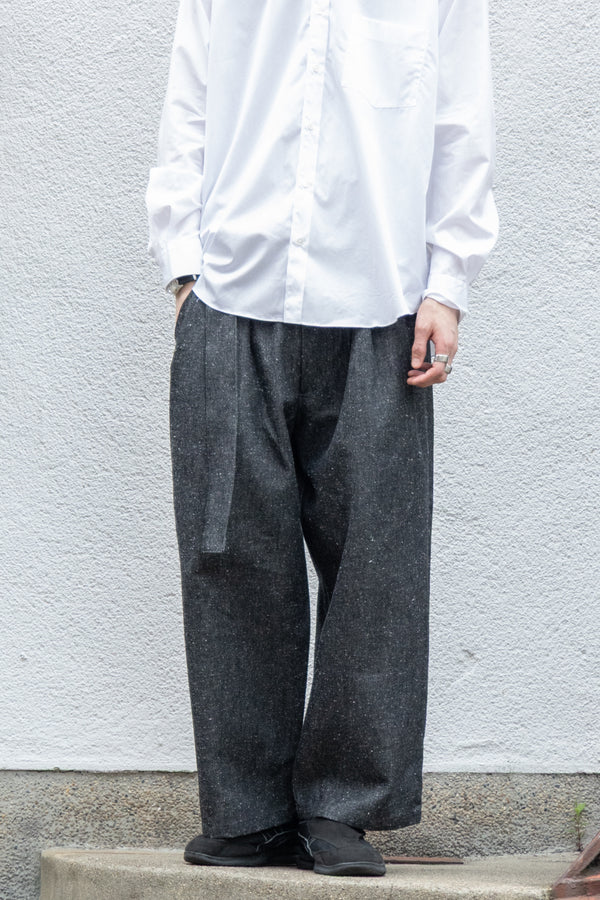 【Blanc YM】"Silk Denim Wide Pants"