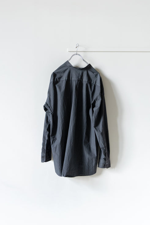 【YOKO SAKAMOTO】"NATURAL GARMENT DYE BAND COLLAR SHIRT"(蓬 × 墨)