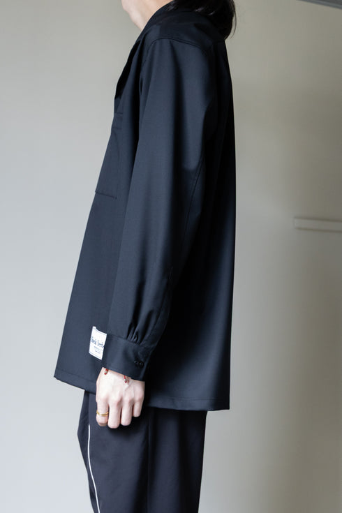 【SHEIK YERBOUTI】"SILK WOOL OPEN COLLAR SHIRT"