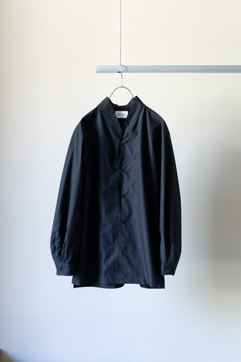 【KUON】"Cotton Poplin Kimono Collar Shirt"