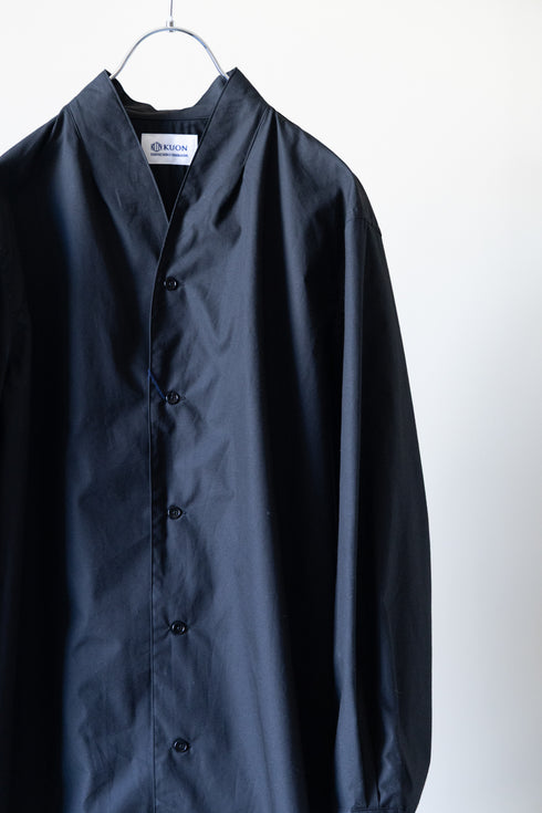 【KUON】"Cotton Poplin Kimono Collar Shirt"
