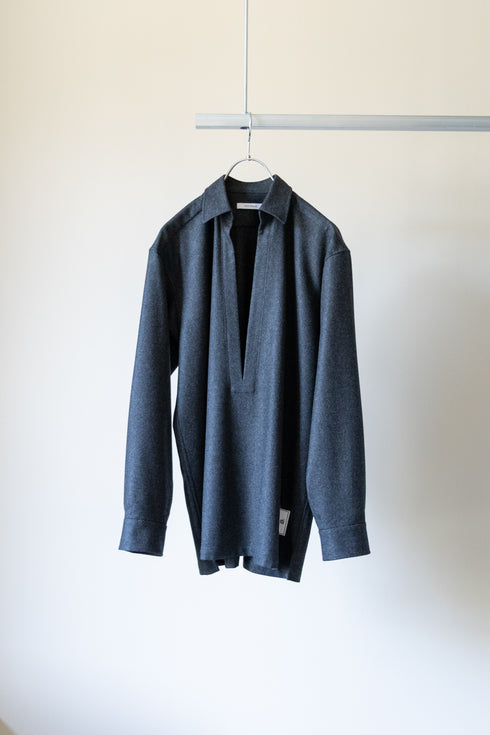 【SHEIK YERBOUTI】"SUPER120'S WOOL FRANNEL SKIPPER SHIRT"