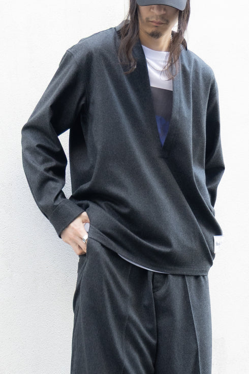 【SHEIK YERBOUTI】"SUPER120'S WOOL FRANNEL SKIPPER SHIRT"