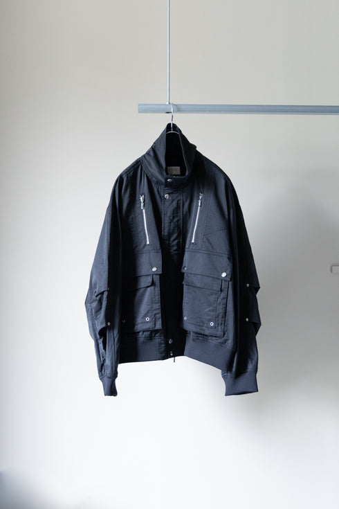 【TAUPE】"NYLON CONSTRUCTIVE ZIP JACKET"