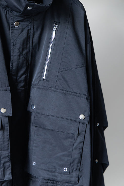 【TAUPE】"NYLON CONSTRUCTIVE ZIP JACKET"