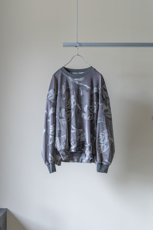 【Licht Bestreben】"ベロアジャージークルーネックサイドベンツプルオーバー"