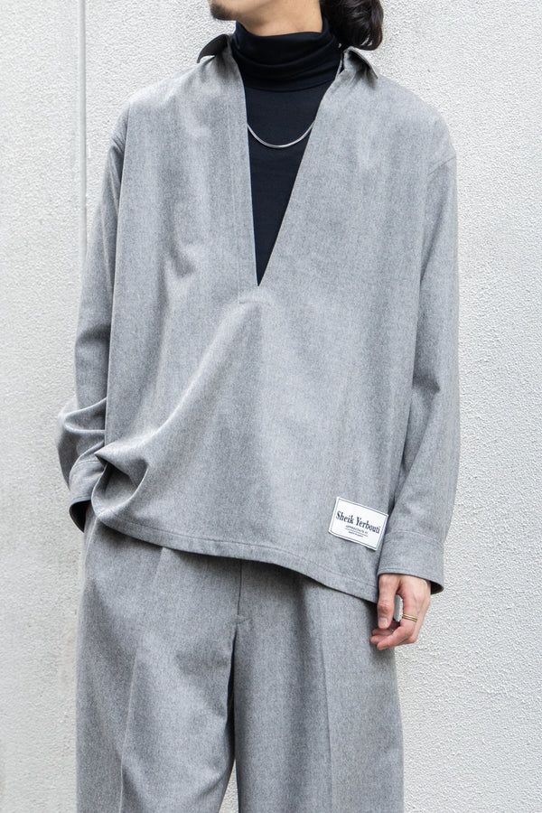 【SHEIK YERBOUTI】"SUPER120'S WOOL FRANNEL SKIPPER SHIRT"