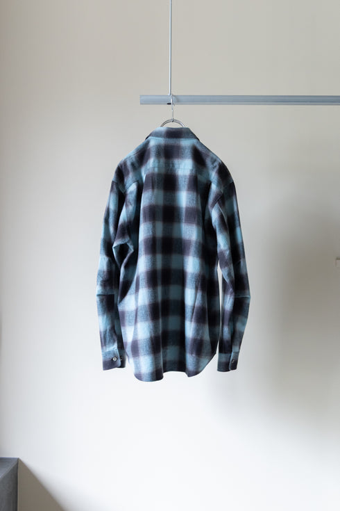 【nuterm】"Check Flannel Military Sleeve Shirts"