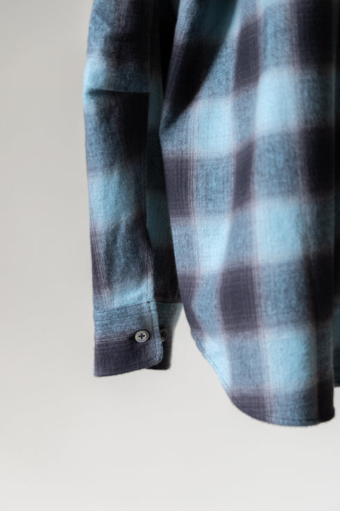 【nuterm】"Check Flannel Military Sleeve Shirts"